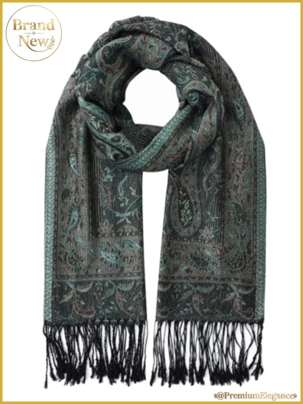 Soft Silky Pashmina Shawl Wrap Paisley Fringe Scarf Hijab